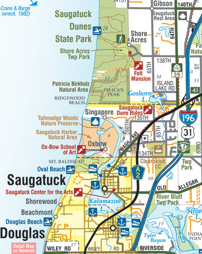 Allegan County Official Road Map 2014-15, front close-up