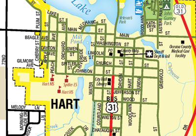 Oceana County Official Road Map 2012, reverse close-up